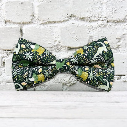 Jungle Dinosaur Dog Bow Tie Dog Collar Accessory
