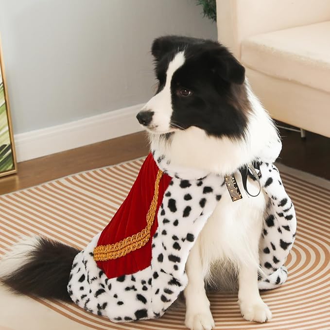 Lovelyshop pet Serial Lux Fur Red Cat Dog Cloak for Halloween Costumes