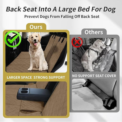 Easy-Going Waterproof Back Seat Extender for Dogs (53"x48", Camel)