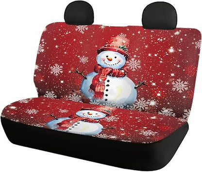 Merry Christmas Snowman Universal Car Seat Covers Full