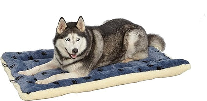 MidWest Homes for Pets Reversible Paw Print Pet Bed in Blue / White 45.2L x 28W x 3.8H for