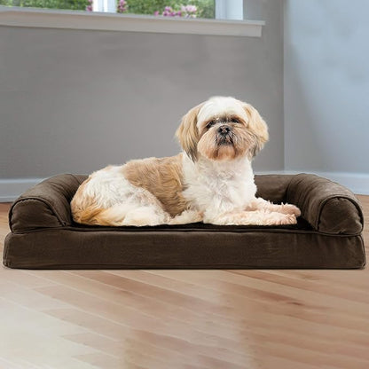Furhaven Orthopedic Dog Bed for Medium/Small Dogs w/ Removable Bolsters & Washable Cover 35 lbs