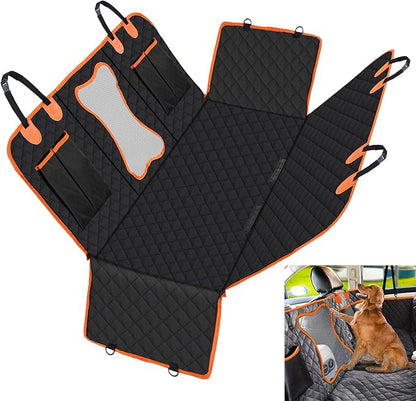 MEWMI&WANGW 5-in-1 Dog Car Seat Cover for Pets Back Seat 100% Waterproof