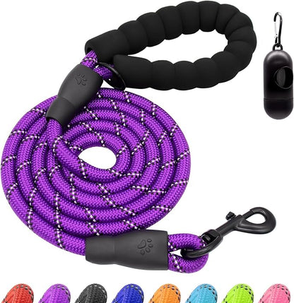 Dog Leash Heavy Duty 4/5/6FT Reflective 6'*1/2'', Purple