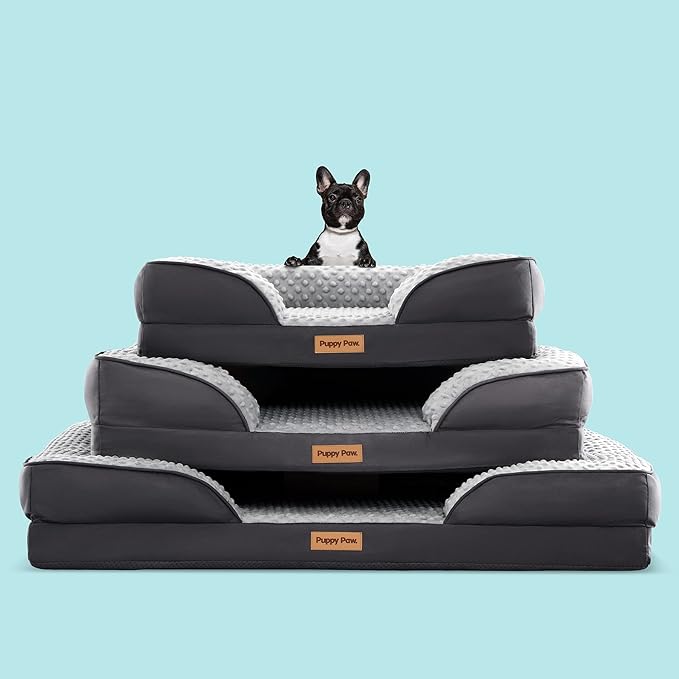 Puppy Bed for Small and Medium Dogs & Cats (28" x 23" x 7", Up 50LBs)