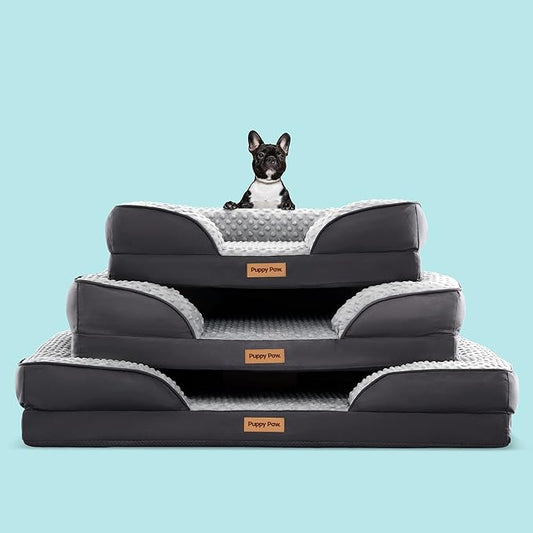 Puppy Bed for Small and Medium Dogs & Cats (28" x 23" x 7", Up 50LBs)