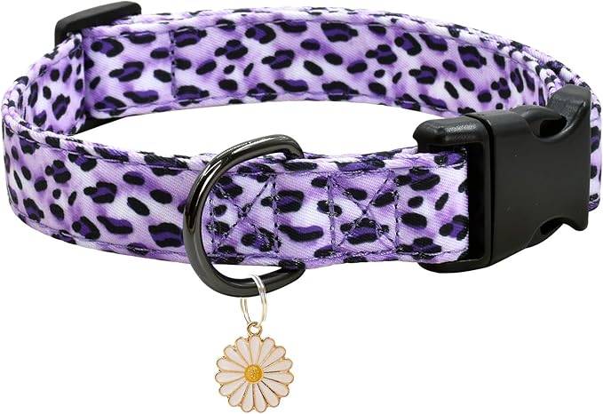 Leopard Patterns Dog Collar with Pendant