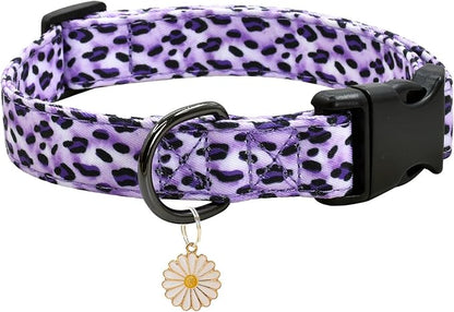 Leopard Patterns Dog Collar with Pendant