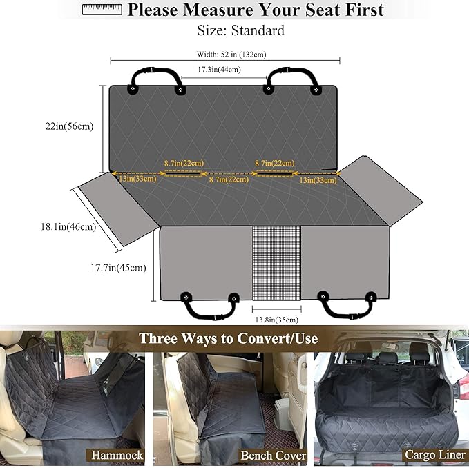 VIVAGLORY Dog Seat Cover for Back Seat