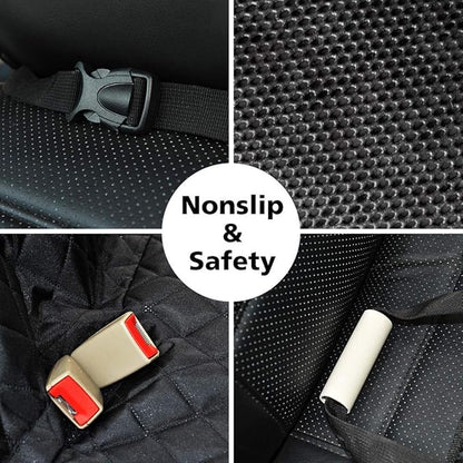 Honest Luxury Quilted Dog Car Seat Covers with Side Flap Pet Backseat Cover for Cars (57''Wx60''L)