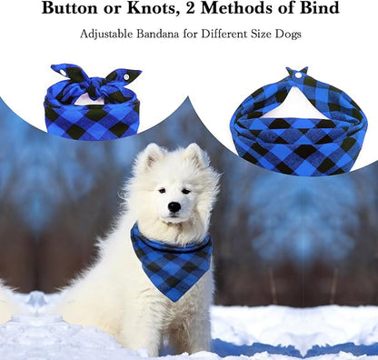 Birthday Plaid Dog Bandana with Button