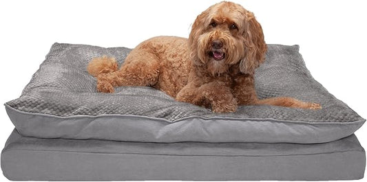 Furhaven Orthopedic Dog Bed for Large Dogs w/ Pillow Cushion Top & Removable Washable Cover 95 lbs