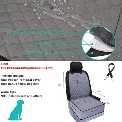 Front Pet Seat Cover Protector for Dogs Cats