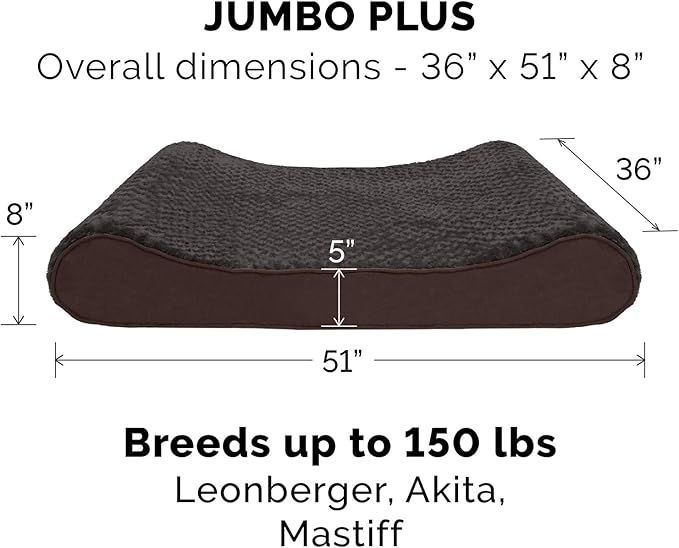 Furhaven Orthopedic Dog Bed for Large Dogs w/ Removable Washable Cover 150 lbs