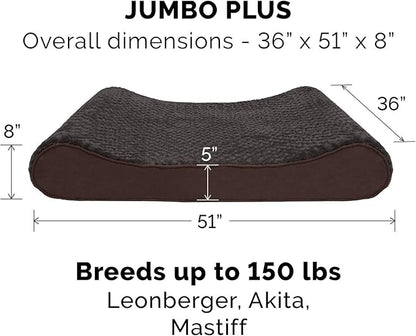 Furhaven Memory Foam Dog Bed for Large Dogs w/ Removable Washable Cover 150 lbs