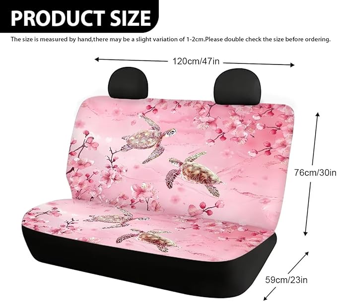 AFPANQZ Cherry Blossom Sea Turtle Car Backseat Covers Dog Seat Cushion for Rear Seat Non-Slip Soft Car Seat Covers for Dogs