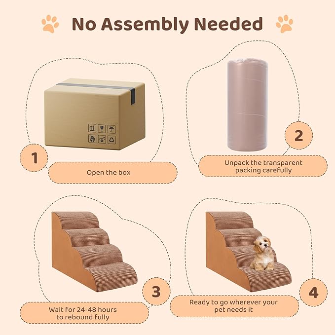 Dog Stairs for High Beds 4-Tier Dog