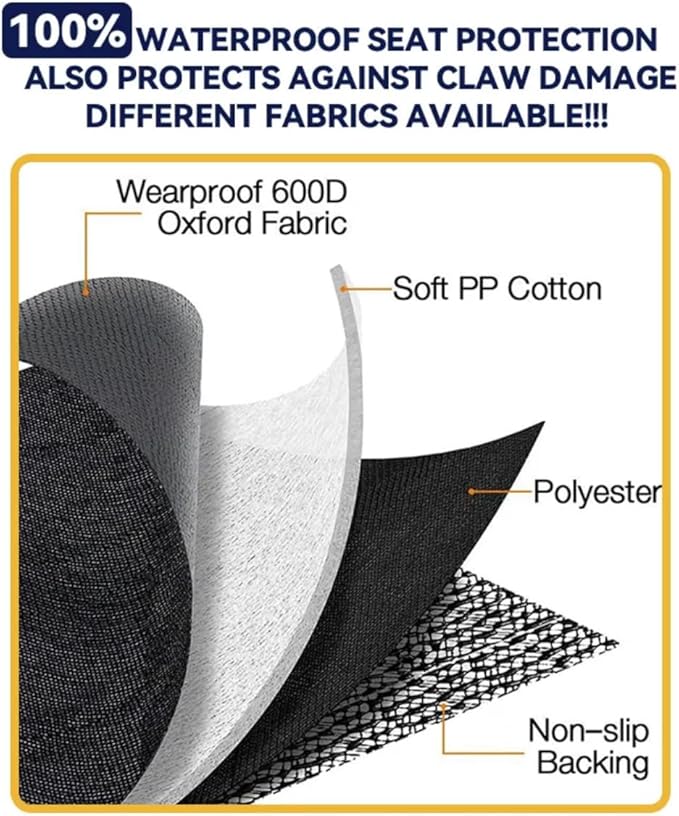 Car Seat Cover for Dogs Back Seat Waterproof 600 D 61 x 55.9 x 14.5