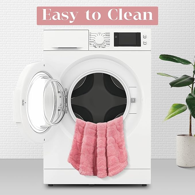 MACEVIA Fluffy Fleece Dog Blankets (40x60 Inch,Pink)