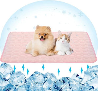Pet Cooling Bed Mats Dog Cooling Mat Washable Comfort Breathable for Dogs and Cats Indoor Outdoor 21.65 * 27.55Inch)