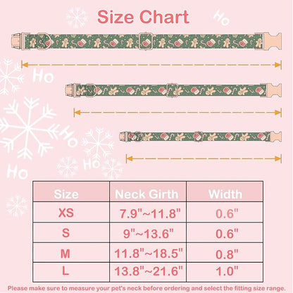 Faygarsle Green Dog Collar Christmas Design with Bow