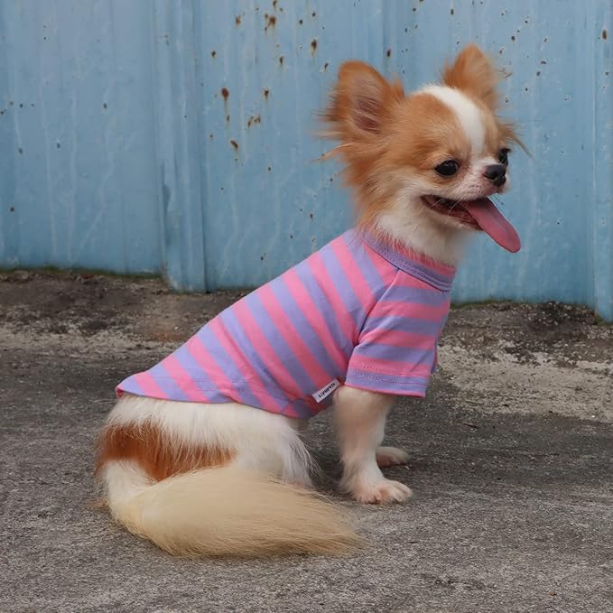 LOPHIPETS 100% Breathable Cotton Striped Dog Tee Shirt