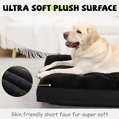 Dog Crate Bed Waterproof Deluxe Plush Dog Beds with Removable Washable Cover Anti-Slip Bottom Pet Sleeping Mattress for Large 29 x 18 inch,
