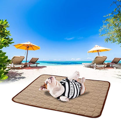 VeMee Cooling Mat Pad for Dogs Cats Ice Silk Mat Cooling Blanket Cushion for Kennel/Sofa/Bed/Floor/Car Seats Cooling (L: 28 x 22 inches