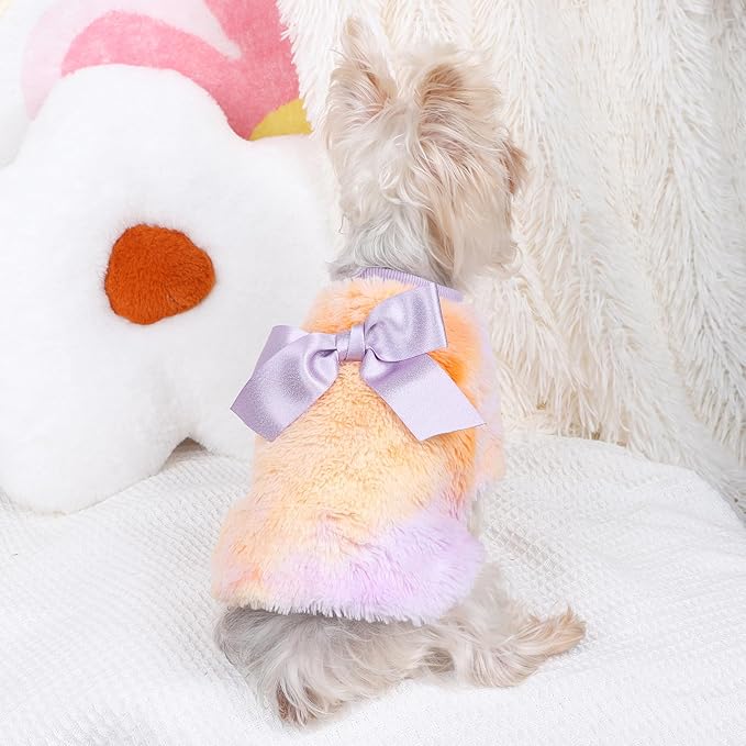 Tie Dye Dog Shirt XXS Dog Clothes for Small Dogs Girl Boy Winter Puppy Sweater Fleece Warm Pet Outfit for Cats Dogs Cute Doggy Apparel Cold Weather Dog Coat (X-Small 3)