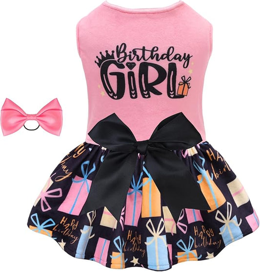 CuteBone Birthday Dog Dresses Velvet Holiday Small Dogs CVA48L-D