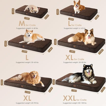 EHEYCIGA Orthopedic XL Dog Beds for Extra Large Dogs with Removable Washable Cover for Crate 41x27