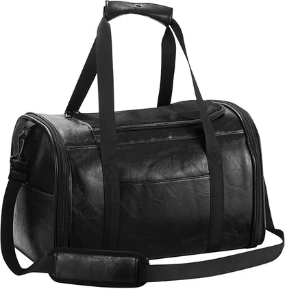 Fashion Leather Dog Carrier Cat Carrier Airline Approved Pet Carrier for Small Medium Dogs Cats Under 15Lbs