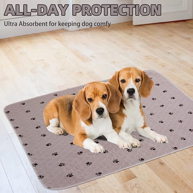 PUPTECK Washable Pee Pads for Dogs - 2 Pack 36" x 41" Waterproof Reusable Puppy Potty Training Pads Whelping Mat- Fast Absorption Non-Slip Pet Food Feeding Mat - Pad for Small Animals