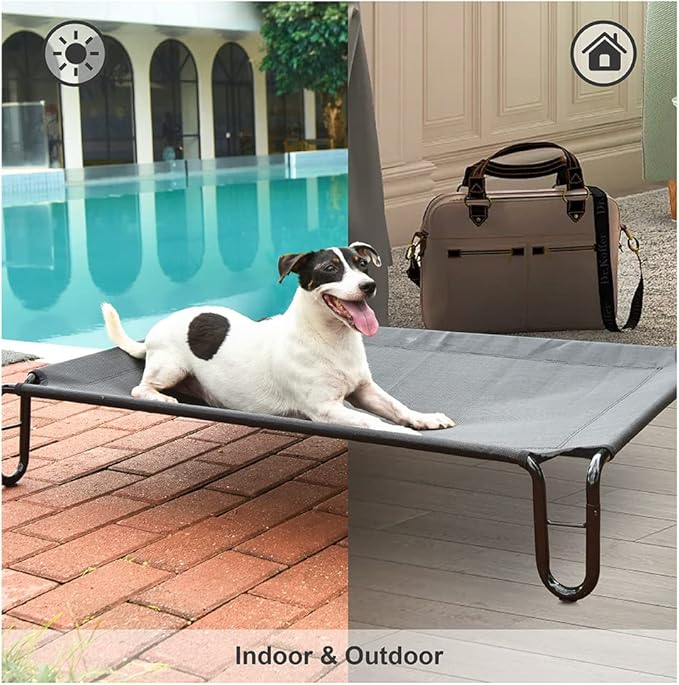 pettycare Elevated Outdoor Dog Bed 40 lbs,Black