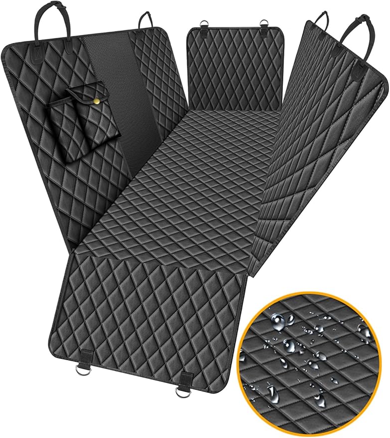 Waterproof Dog Car Seat Cover for Back Seat: Suitable for Small and Large Dogs