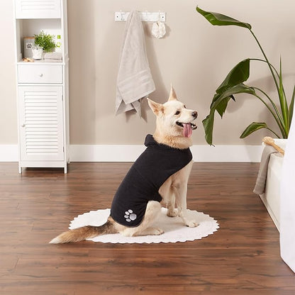 Bone Dry Pet Robe Collection Embroidered Absorbent Microfiber Bath Robe with Adjustable Closure