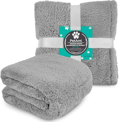 PetAmi Fluffy Waterproof Dog Blanket for Bed Large Dogs 60x80)