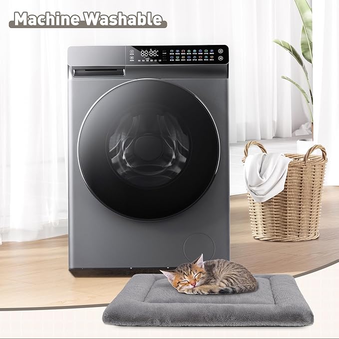 Cat Bed for Indoor Cats Washable Dog Crate Pad Dog Bed Mat for Small Dogs Pet Kennel Pad for Crate with Non-Slip Bottom 23x17 Inch