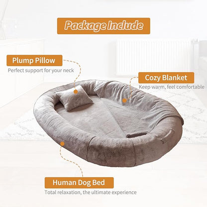 NESTROAD Human Dog Bed 71"x45"x14" Human