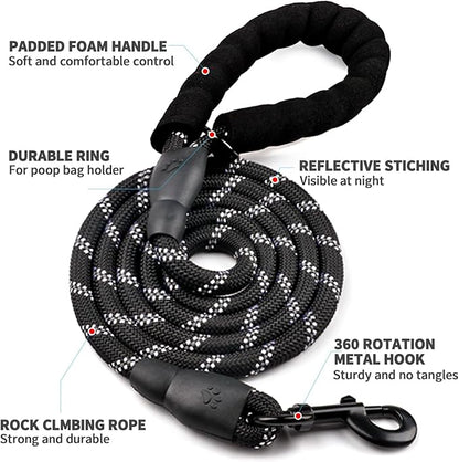 COOYOO Dog Leash 5/6 FT with Comfortable Padded
