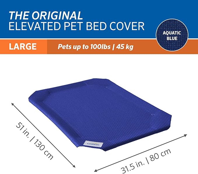 Coolaroo The Original Elevated Pet Bed Replacement Cover, Large, Aquatic Blue