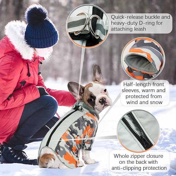 IDOMIK Warm Dog Coats with Harness