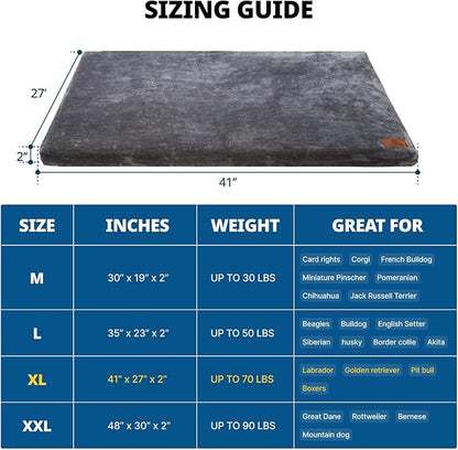 Memory Foam Dog Crate Pad 42-inch Dog