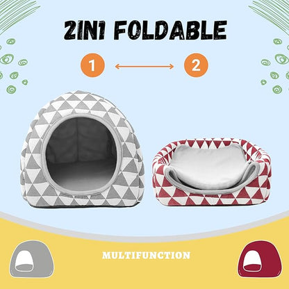 2 Pack Guinea Pig Hideout Bed Washable Guinea Pig Cage Accessories Cozy House Habitat Hide-Out for Chinchilla Hedgehog Small Animal Supplies