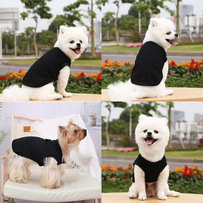 Dog Shirt Vest Clothes for Small Dogs Boy Girl Summer Solid Stretchy Puppy T-Shirts Soft Cool Breathable Lightweight Dog Sweatshirt Pet Cat Outfit