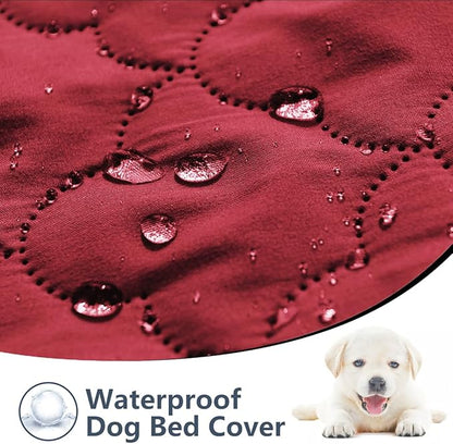 Dog Blankets for Couch Protection Christmas Red Waterproof Dog Bed Covers Pet Blanket Furniture Protector (Christmas Red + Green 52"x82")