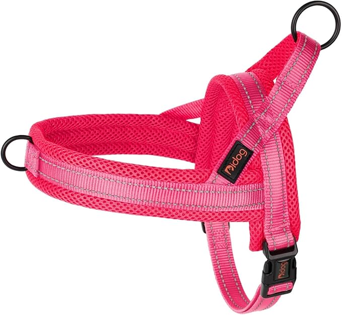 Didog No Pull Dog harness with Soft Mesh Padded,Reflective & Quick Fit Light Weight Dog Strap Vest Harness,Easy for Walking Training for Small & Medium and Large Dogs(Pink,M)