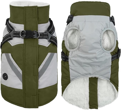 IECOii Dog Coats for Small Dogs Winter Harness Zip Up