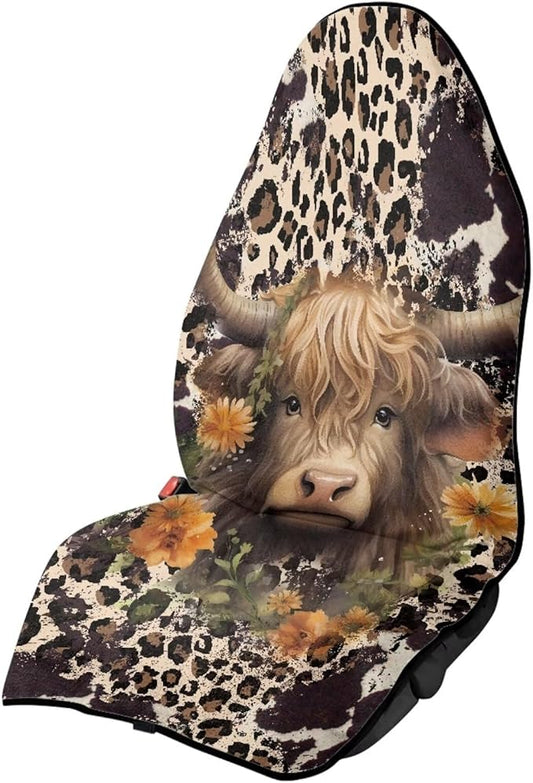 Cow Leopard Waterproof Towel Car Seat Cover Anti-Slip Bucket Seat Protector Washable Car Accessories Decro Universal Seat Cover for Car