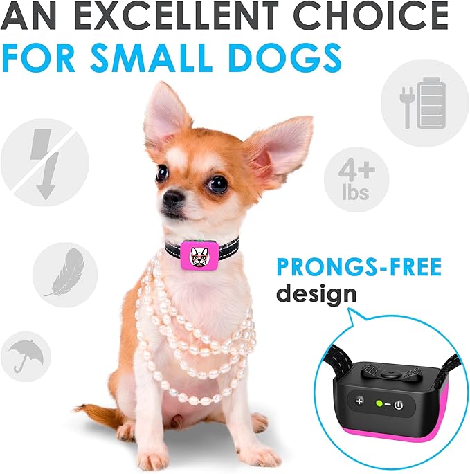 Small Dog Bark Collar Rechargeable 5-15lbs -